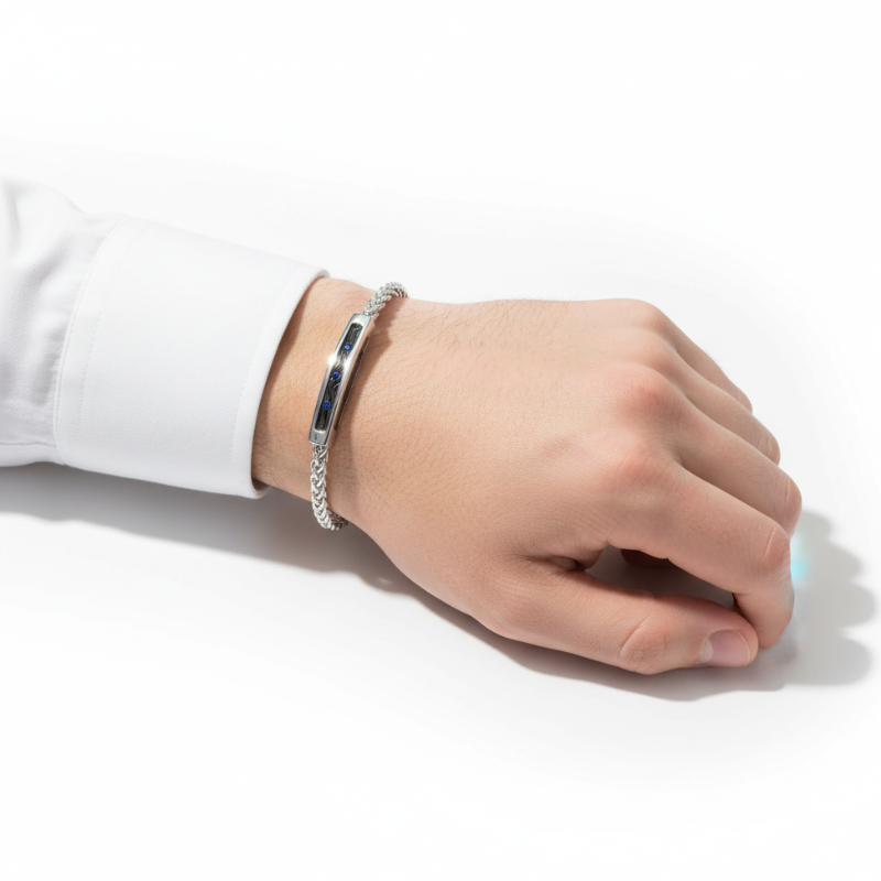 Onde Silenti – Bracciale Estellamare in acciaio e pietre blu