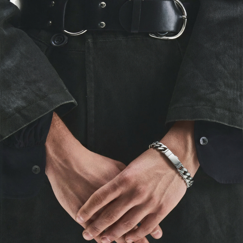 Catena Dominio – Bracciale groumette Estellamare in acciaio lucido