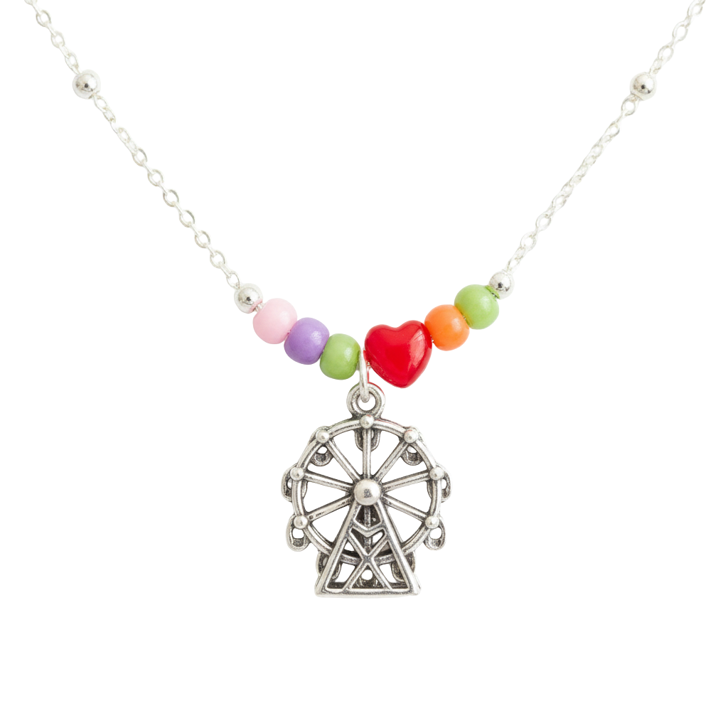 La Ruota dei Sogni Arcobaleno - Collana Portafortuna con Cuore Luminoso
