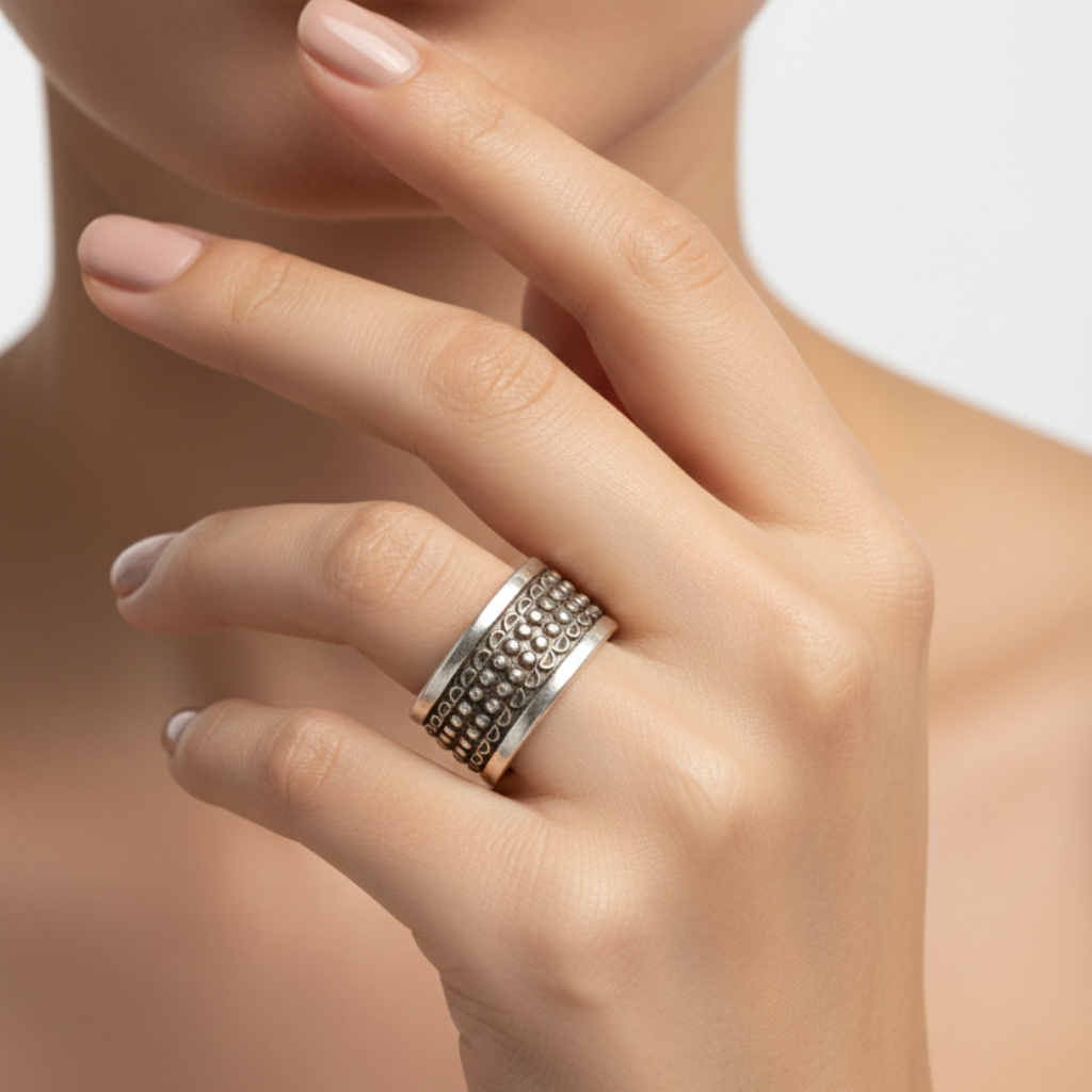 L'Anima Materica: Anello “Fascia di Personalità” in Argento 925