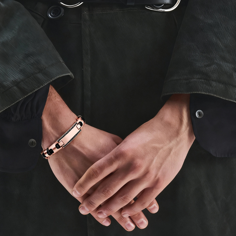 "Scudo Urbano" – Bracciale Estellamare in acciaio IP oro rosa