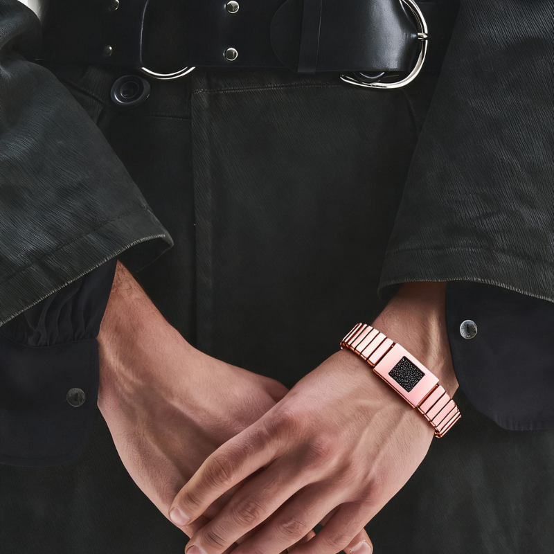 "Specchio d’Ambra" – Bracciale Estellamare in argento 925 placcato oro rosa