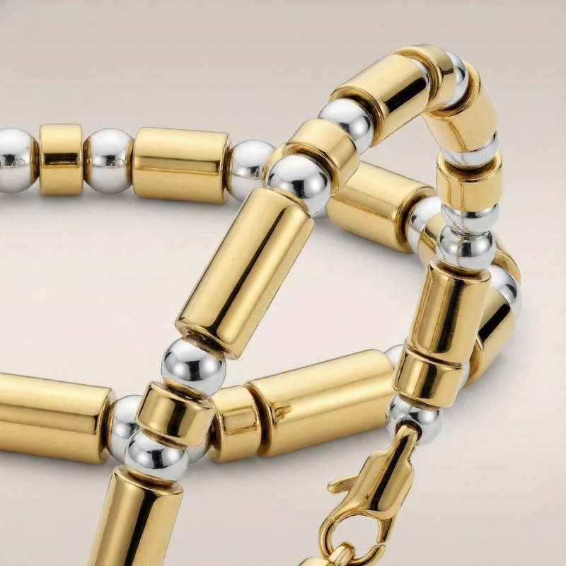 "Luce Alternata" – Bracciale Estellamare in oro e acciaio lucidato