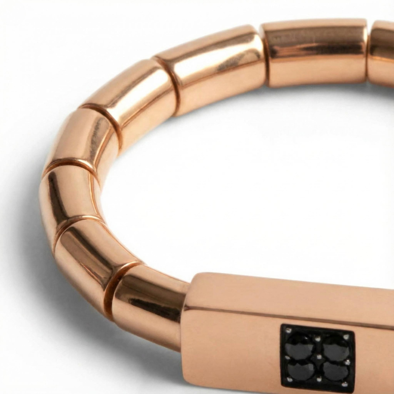 "Sigillo Ombra" – Bracciale Estellamare in argento 925 con piastra nera incisa