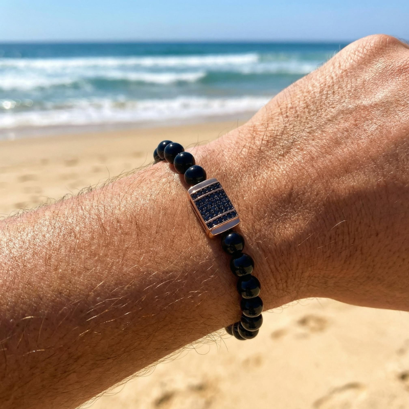 "Essenza Obscura" – Bracciale Estellamare in perle nere