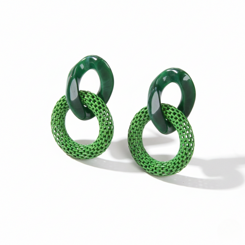 Orecchini Party Green Resin Cuban – Il dettaglio che accende ogni outfit