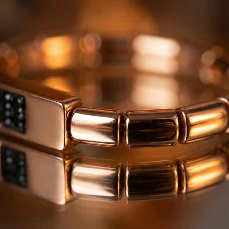 "Sigillo Ombra" – Bracciale Estellamare in argento 925 con piastra nera incisa