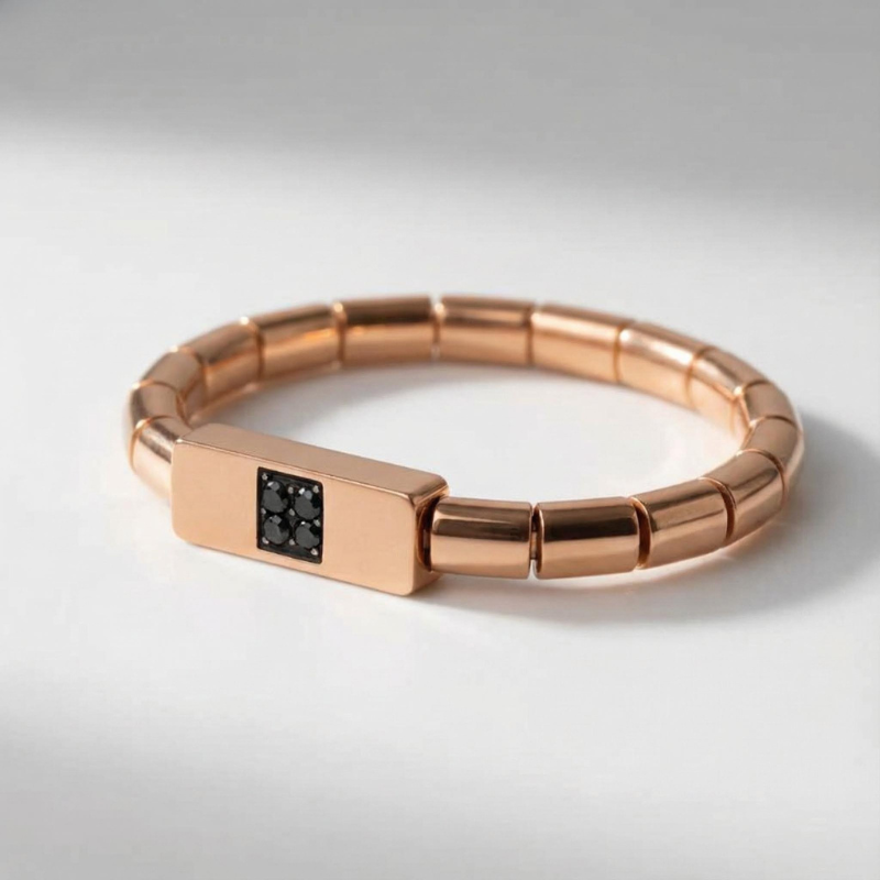 "Sigillo Ombra" – Bracciale Estellamare in argento 925 con piastra nera incisa