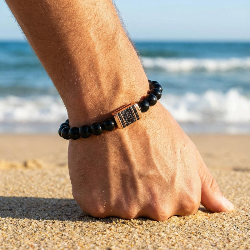 "Essenza Obscura" – Bracciale Estellamare in perle nere