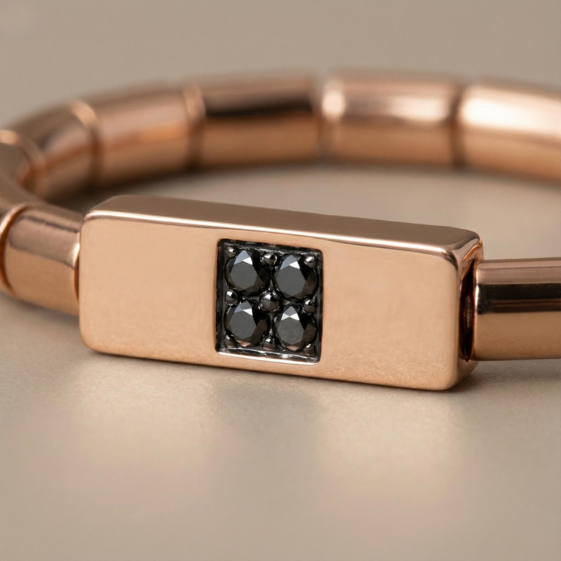 "Sigillo Ombra" – Bracciale Estellamare in argento 925 con piastra nera incisa