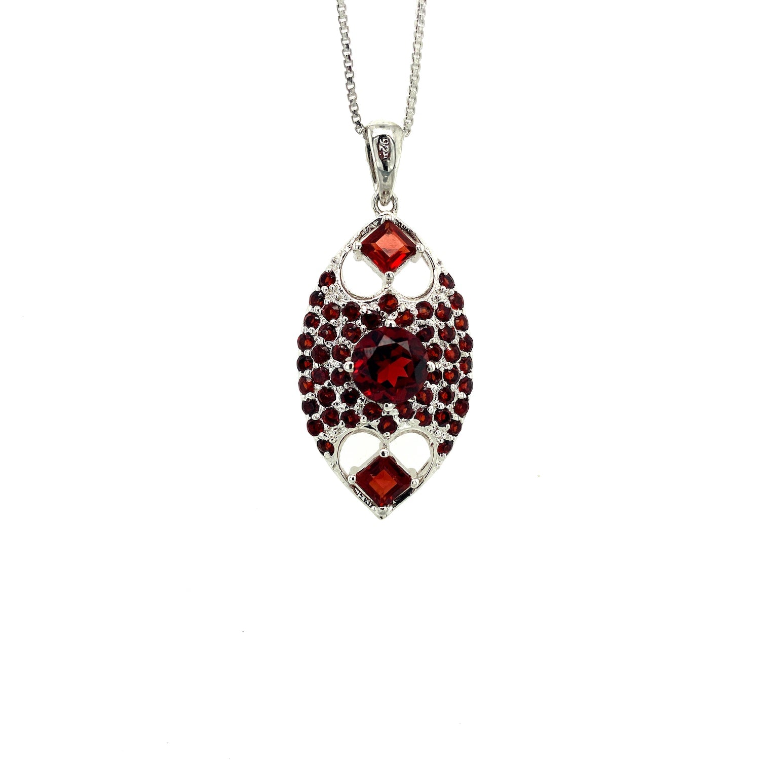 PENDENTE GARNET IN ARGENTO STERLING .925 - KSP 3148