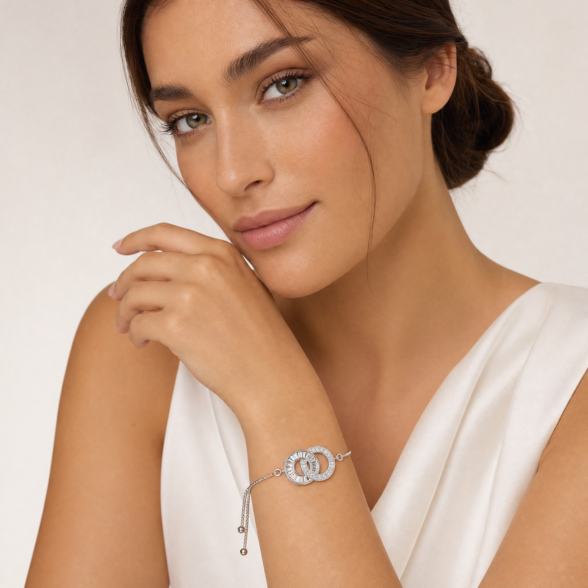 Cerchio di Fuoco — Bracciale in Rame Dorato con Diamante