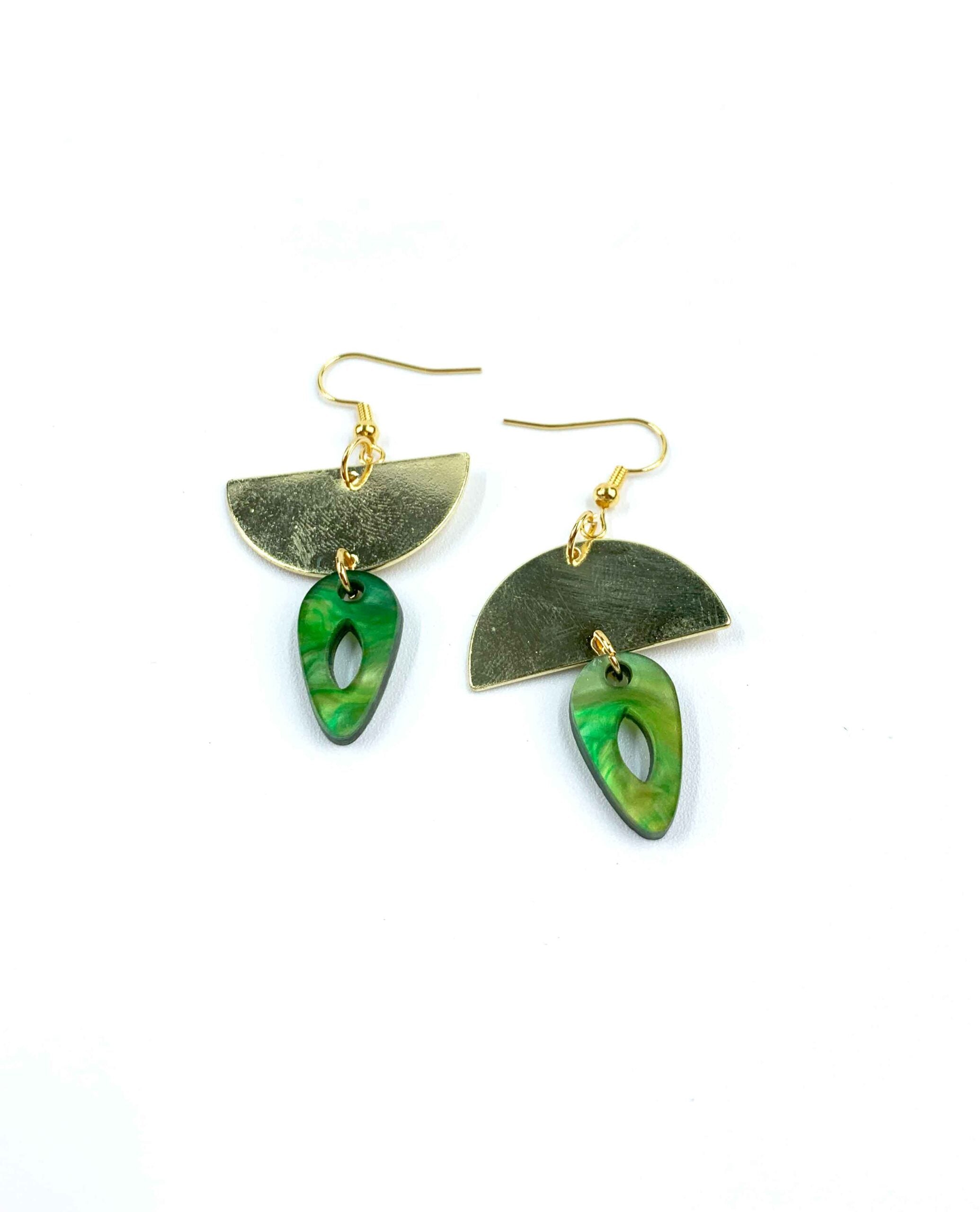 Foglia Geometrica Luminosa - Pendientes Natura Brillante