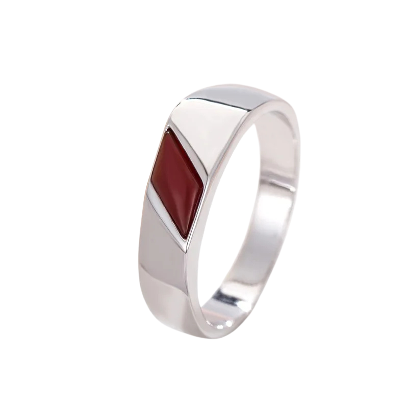 Colori del Coraggio — Anello Geometrico Smaltato per Uomo