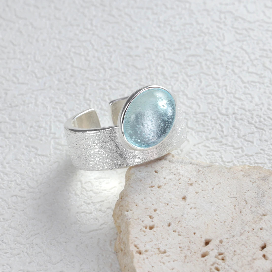 Anello in Argento con Pietra Azzurra Opalite