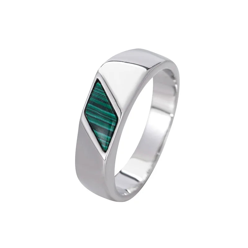 Colori del Coraggio — Anello Geometrico Smaltato per Uomo