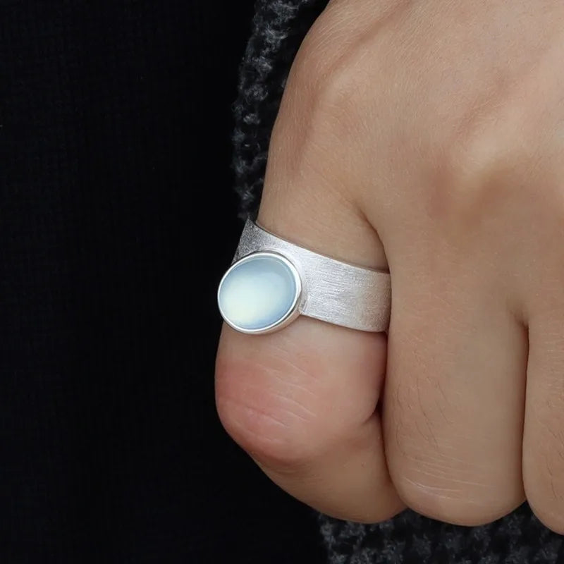 Anello in Argento con Pietra Azzurra Opalite