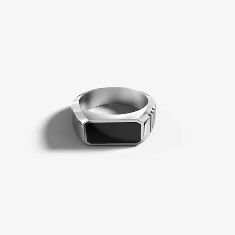 Re del Ghetto — Anello Square Drip in Oro e Argento