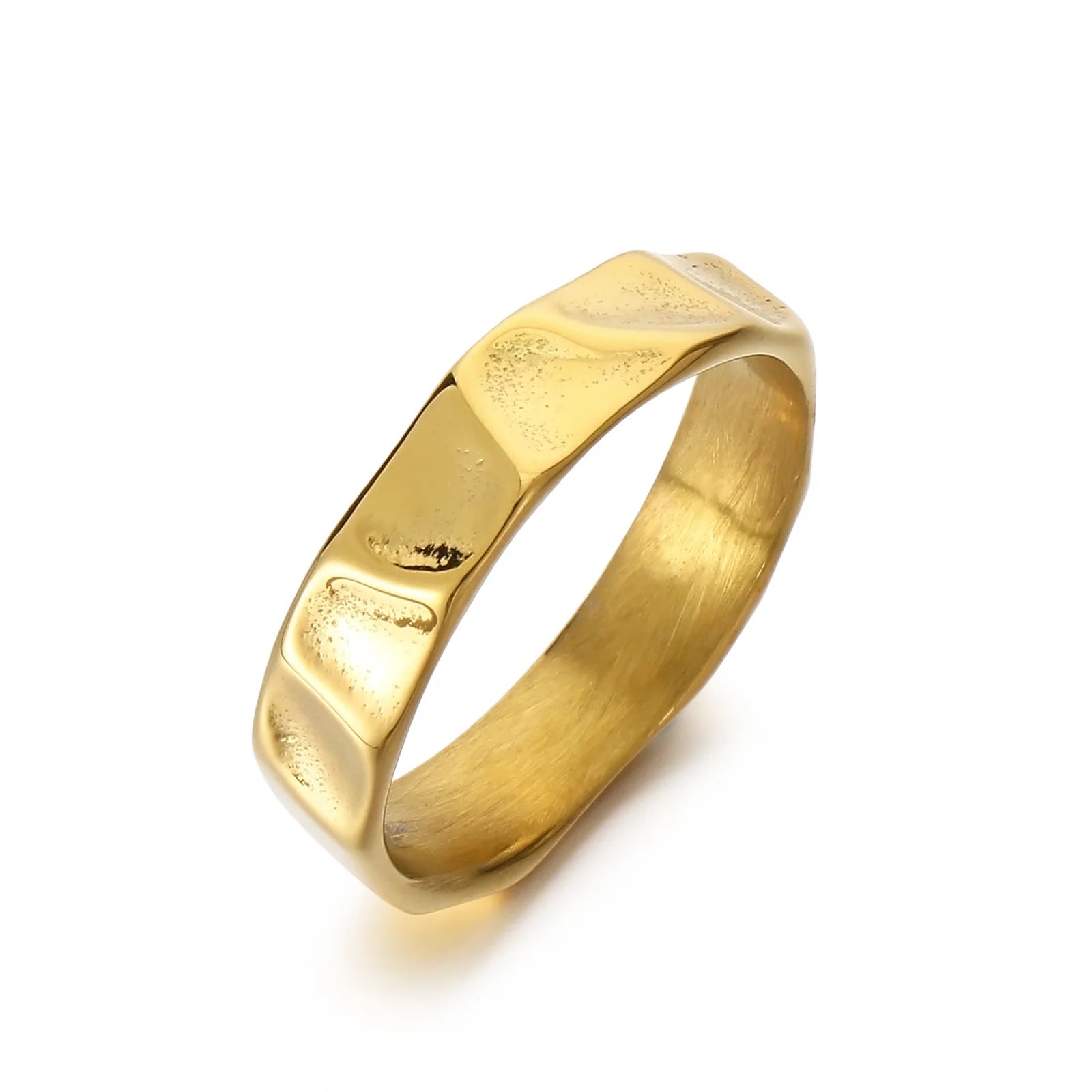 Taglio Netto — Anello Sottile Geometrico in Acciaio