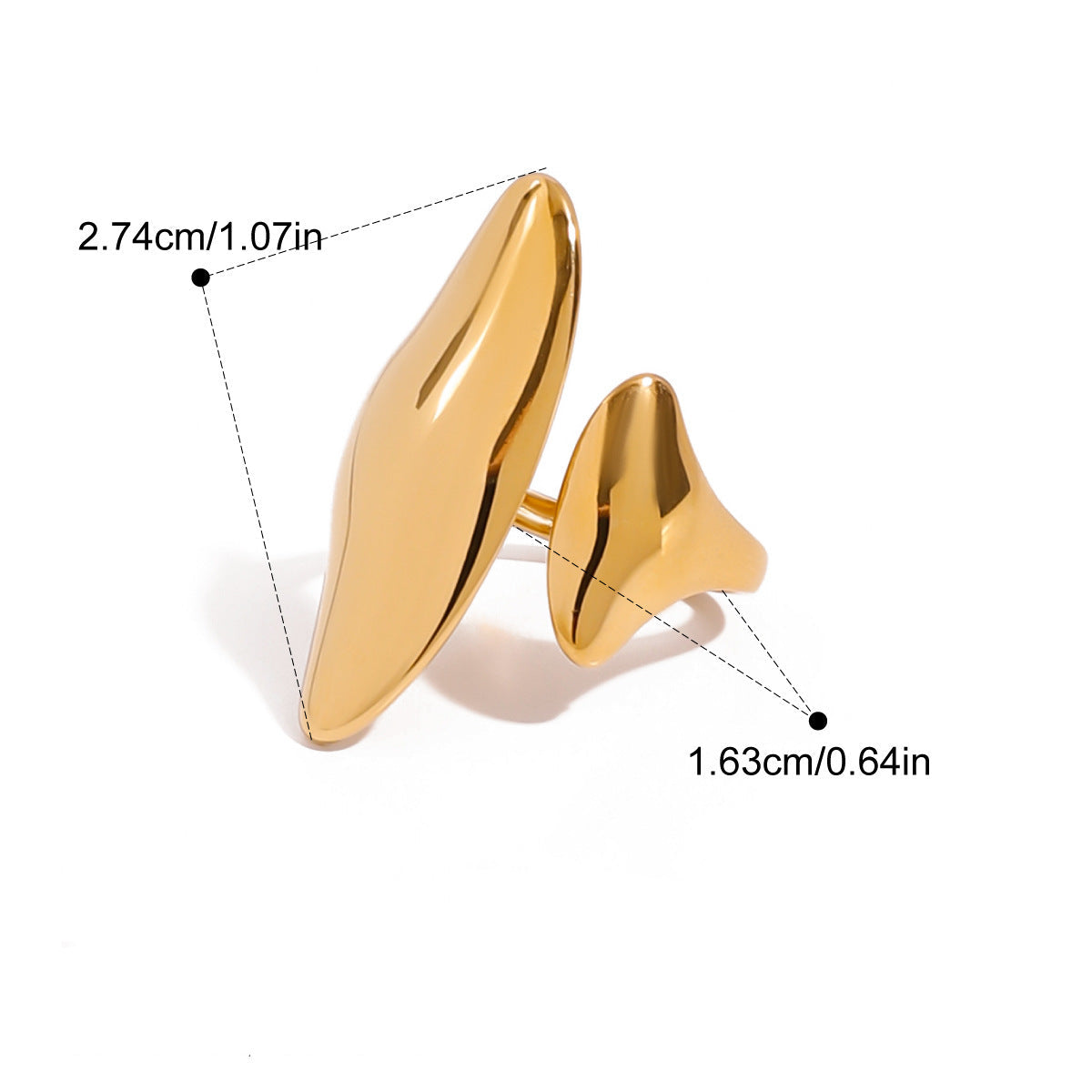 Anello Aperto in Acciaio Inossidabile: Design Irregolare e Eleganza Moderna