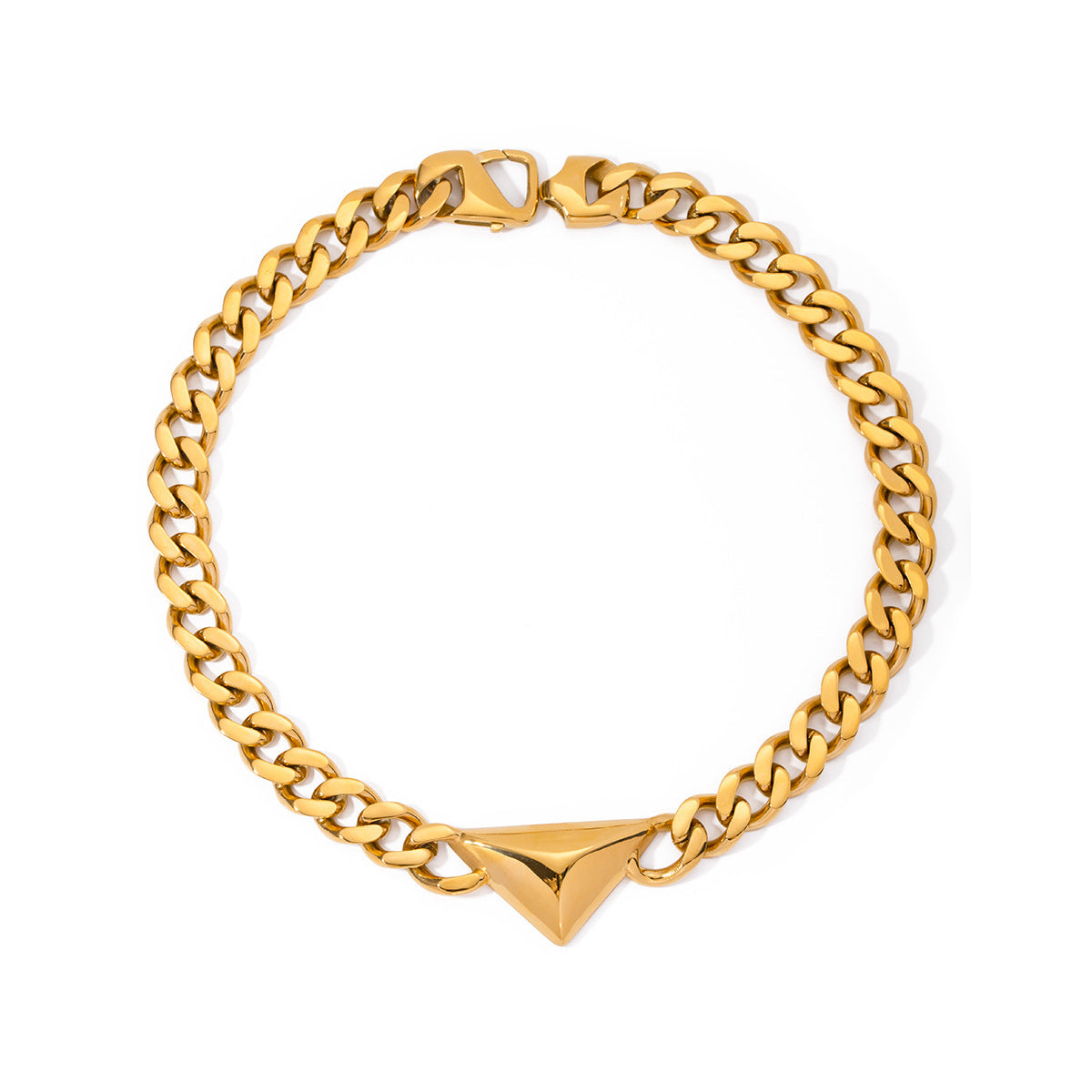 Collana Triangolo in Oro 18K - Minimalismo Francese