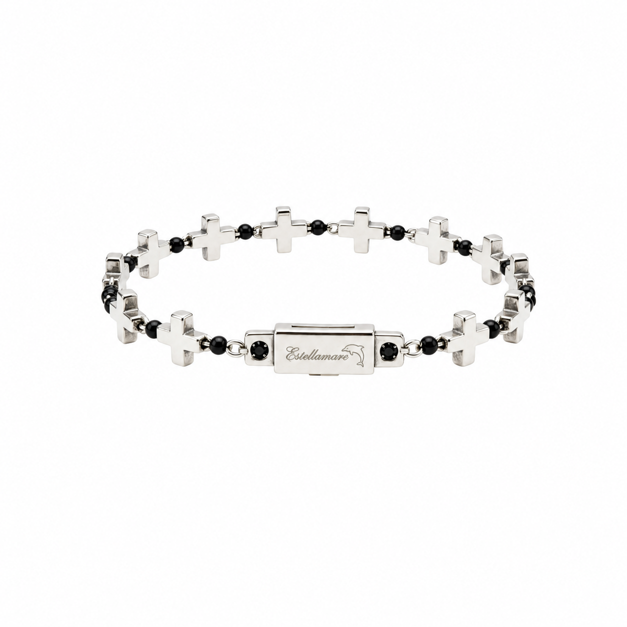 Croce d’Ombra – Bracciale Estellamare in argento 925 con maglie