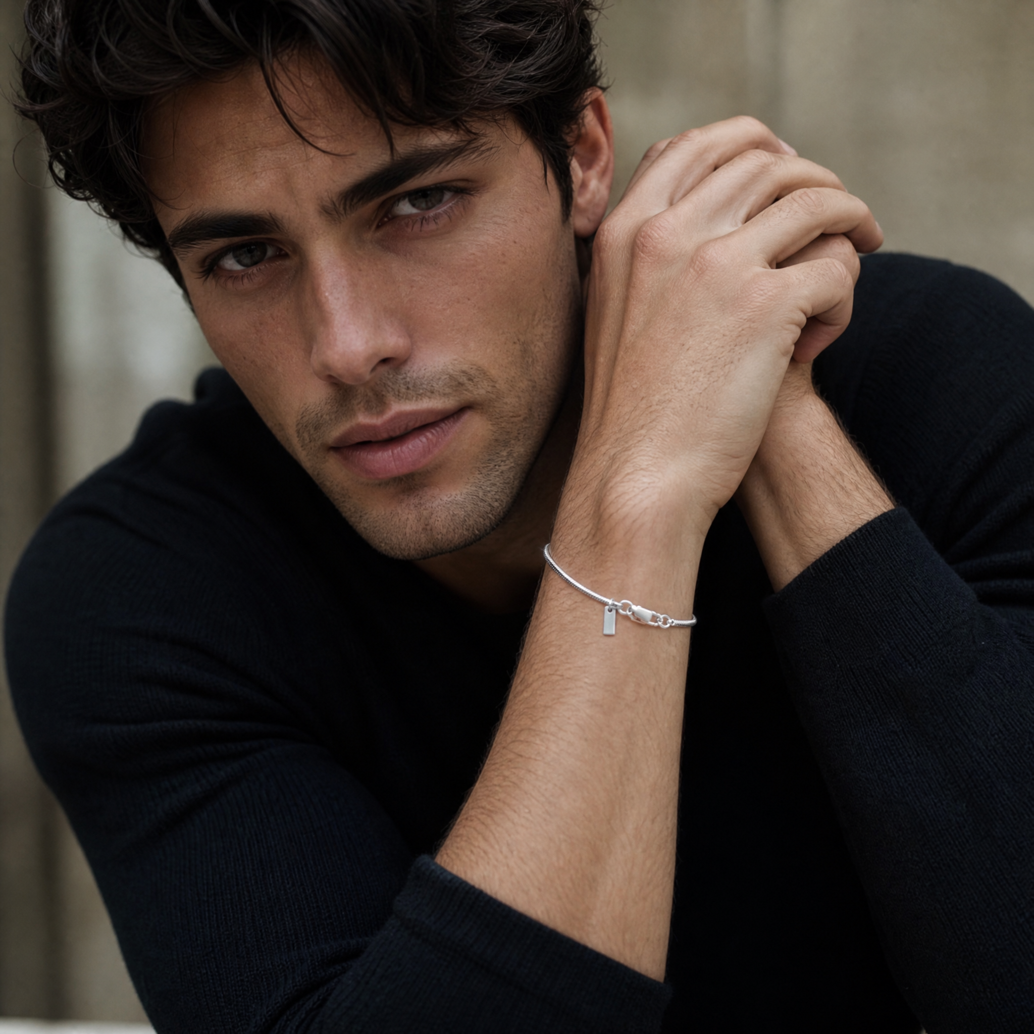 Ossa di Serpente — Bracciale Charme in Acciaio