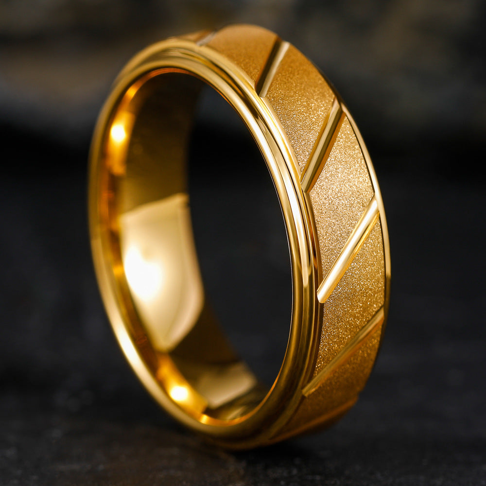 Eleganza Robusta: L’Anello Frosted in Acciaio Tungsteno