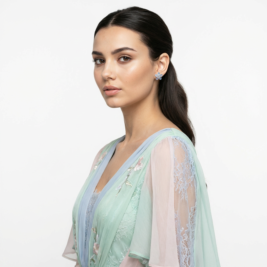 Petali di Cristallo Celeste - Orecchini Floreali in Quarzo Blu