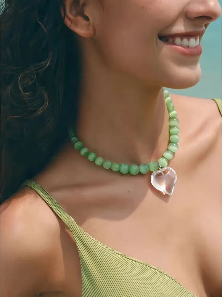 Collana Cuore Opale Marittimo