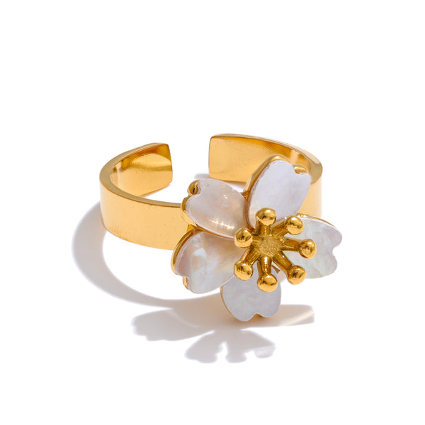 🌸Anello Fiore Oro Magico