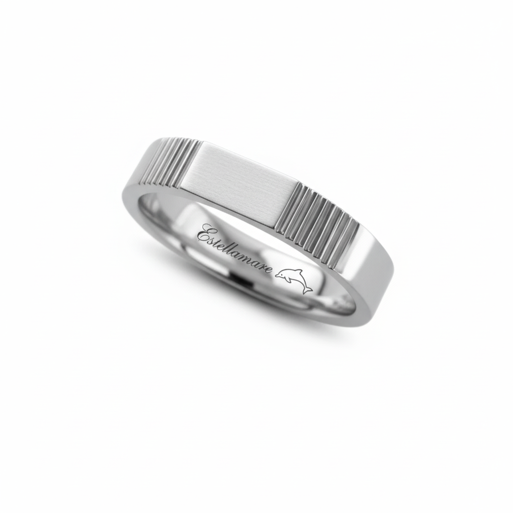 "Linea Tattile" – Anello Estellamare in argento 925 con finitura satinata