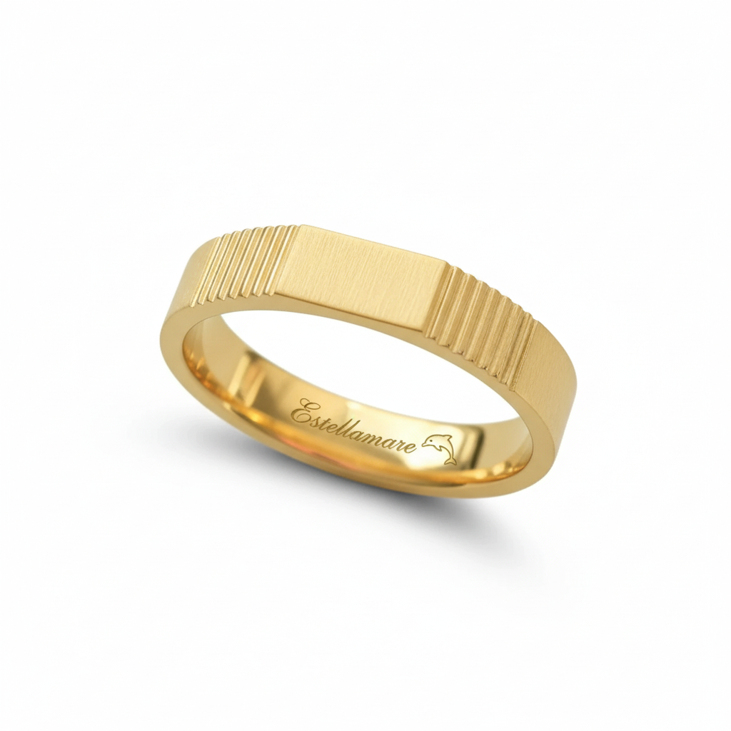 "Traccia Imperiale" – Anello Estellamare in argento 925 placcato oro