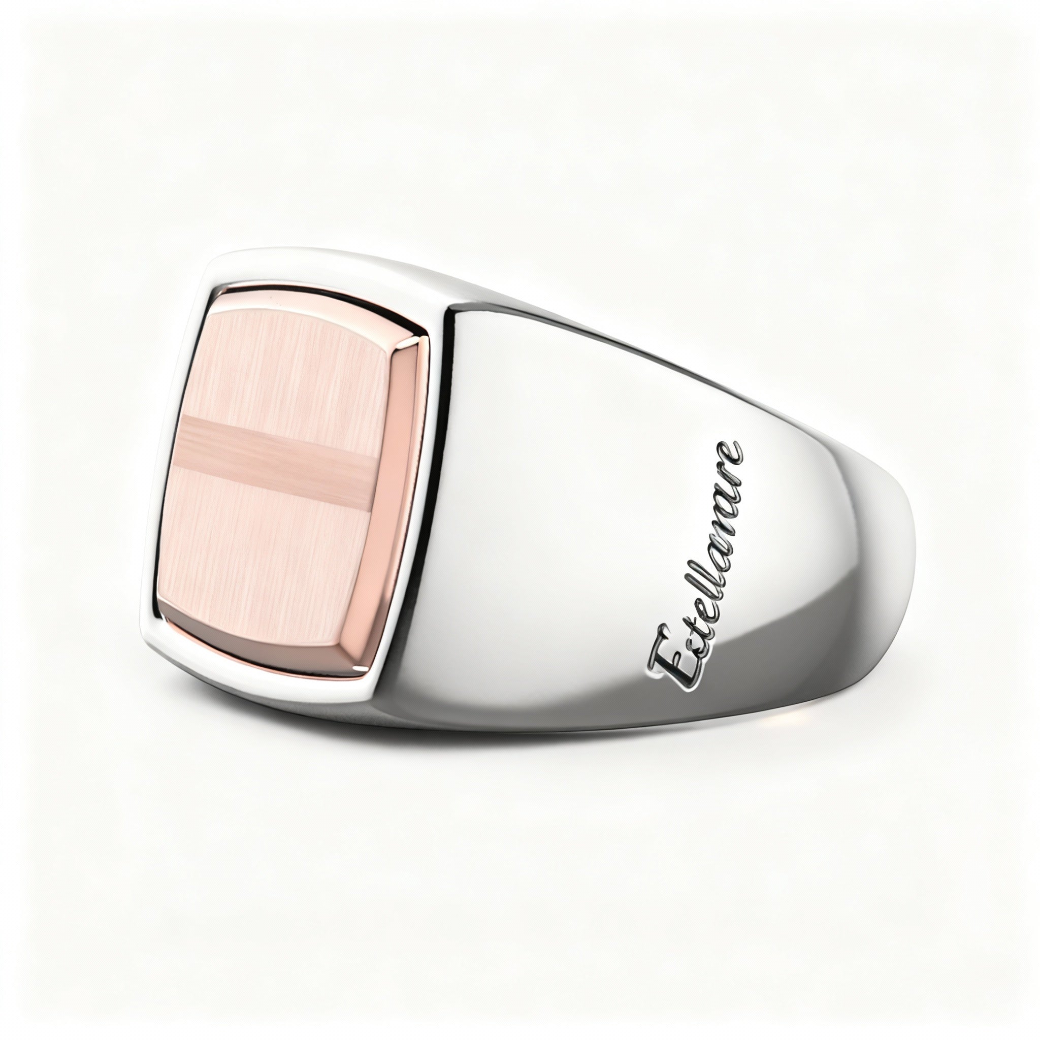 Linea d’Onore – Anello in Argento con Incastro Oro Rosa