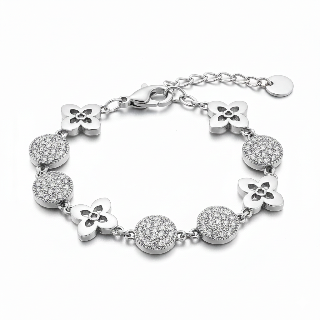 BRACCIALE LUXURY QUADRIFOGLIO E PAVE'