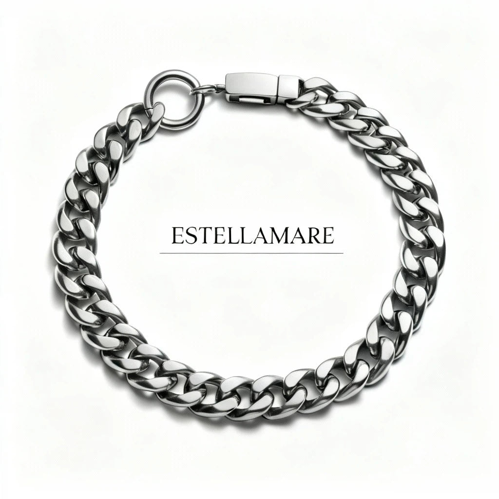 Groumette Nautica – Bracciale Estellamare in acciaio con incisioni marine