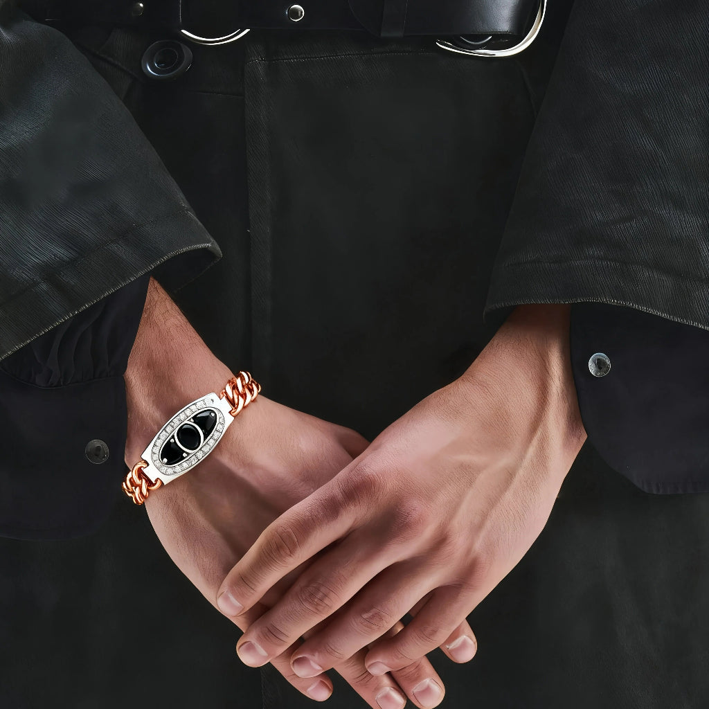 Corona Silente – Bracciale Estellamare in maglia IP oro rosa