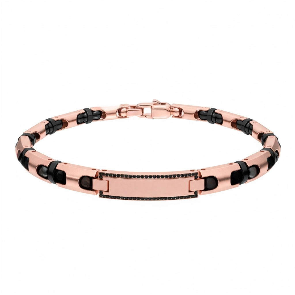 "Scudo Urbano" – Bracciale Estellamare in acciaio IP oro rosa