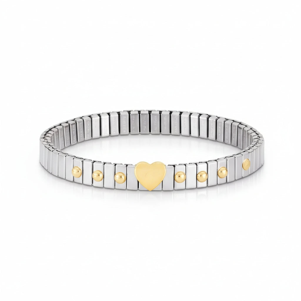 "Cuore Modulato" – Bracciale Estellamare in argento 925 con dettagli oro