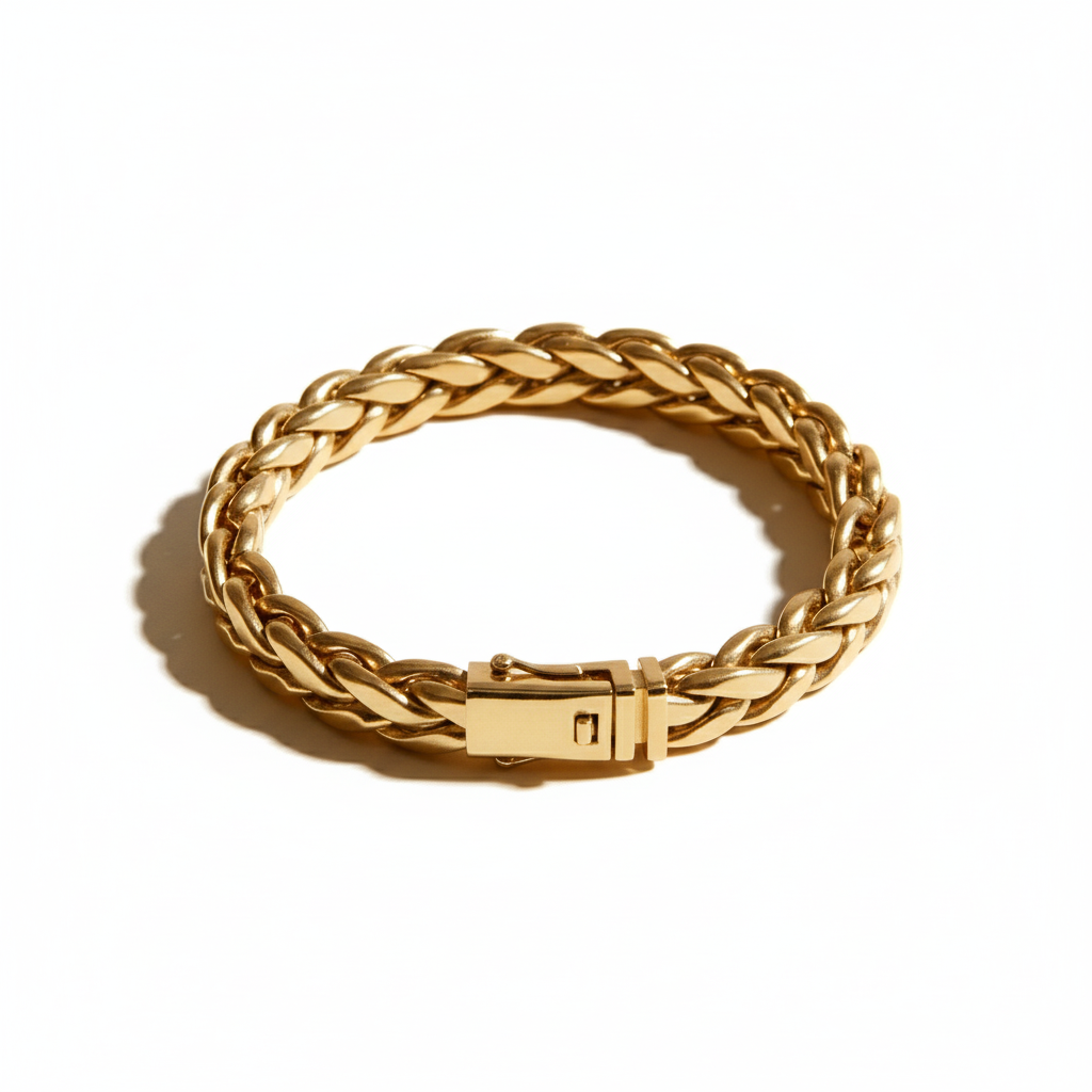 "Trama Imperiale" – Bracciale Estellamare intrecciato in acciaio IP oro