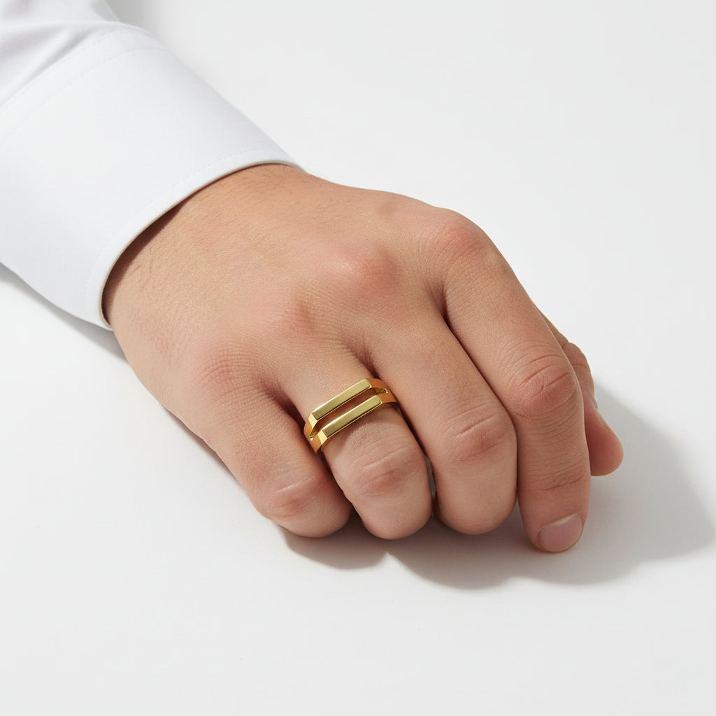 "Fenditura Aurea" – Anello Estellamare in argento 925 placcato oro