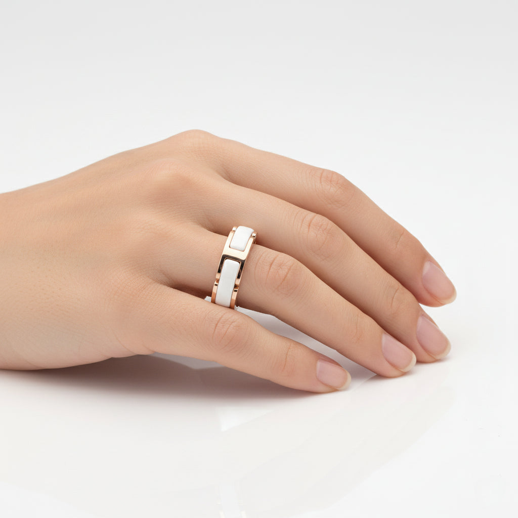 "Ceramica di Luce" – Anello Estellamare in argento 925 placcato oro