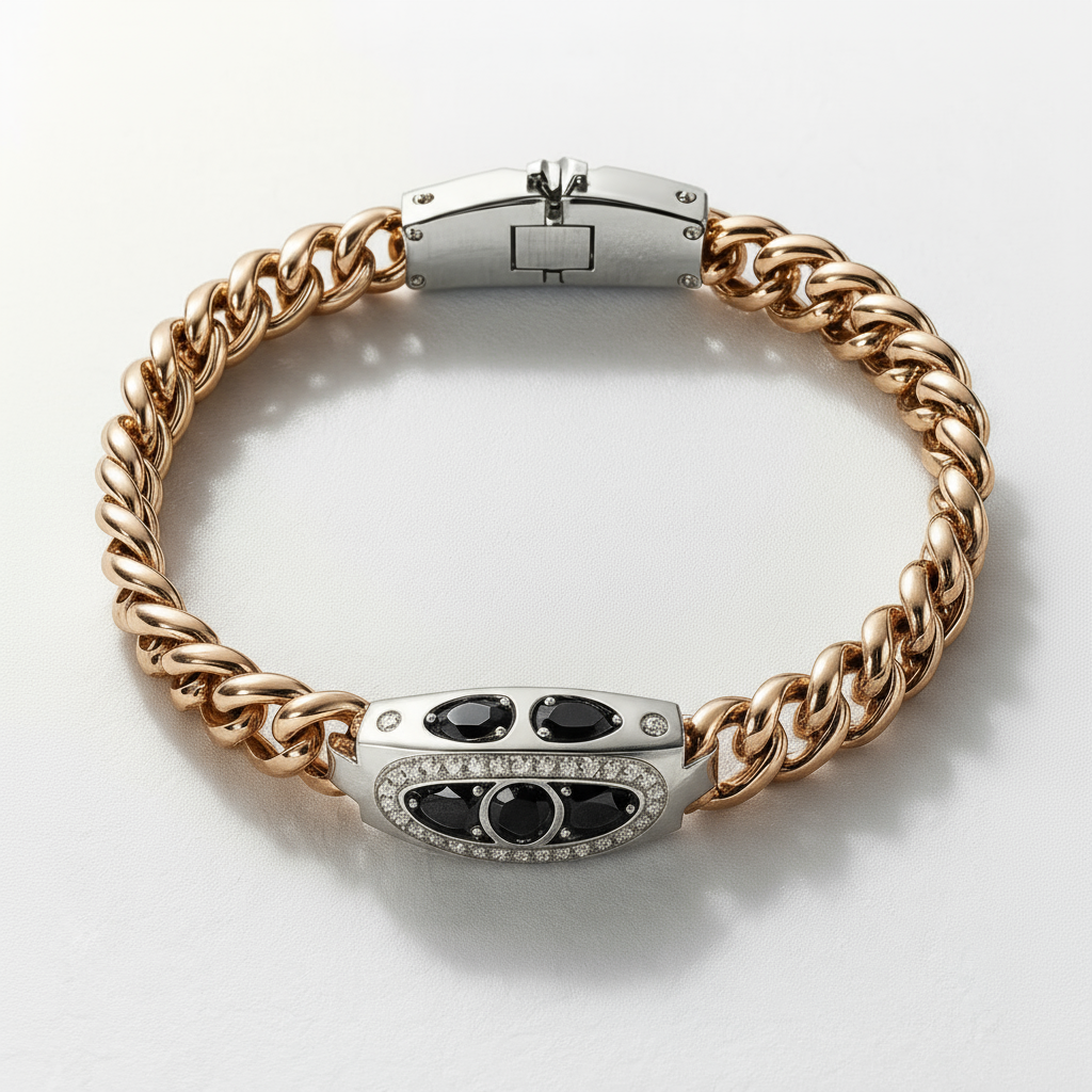 Corona Silente – Bracciale Estellamare in maglia IP oro rosa