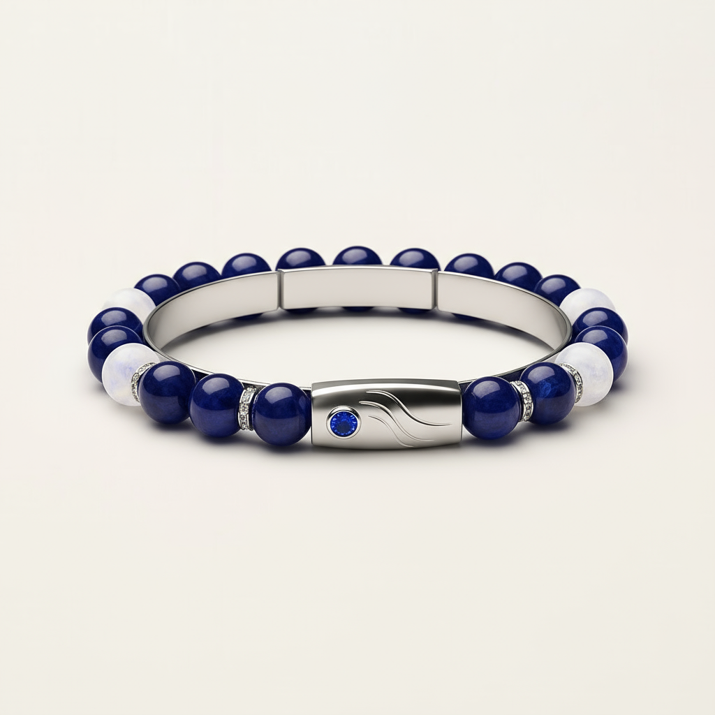 "Profondità Marina" – Bracciale Estellamare con perle blu