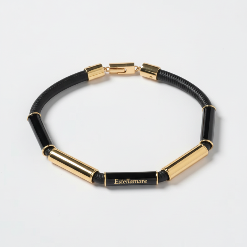 "Linea Aurea" – Bracciale Estellamare in ceramica e acciaio dorato