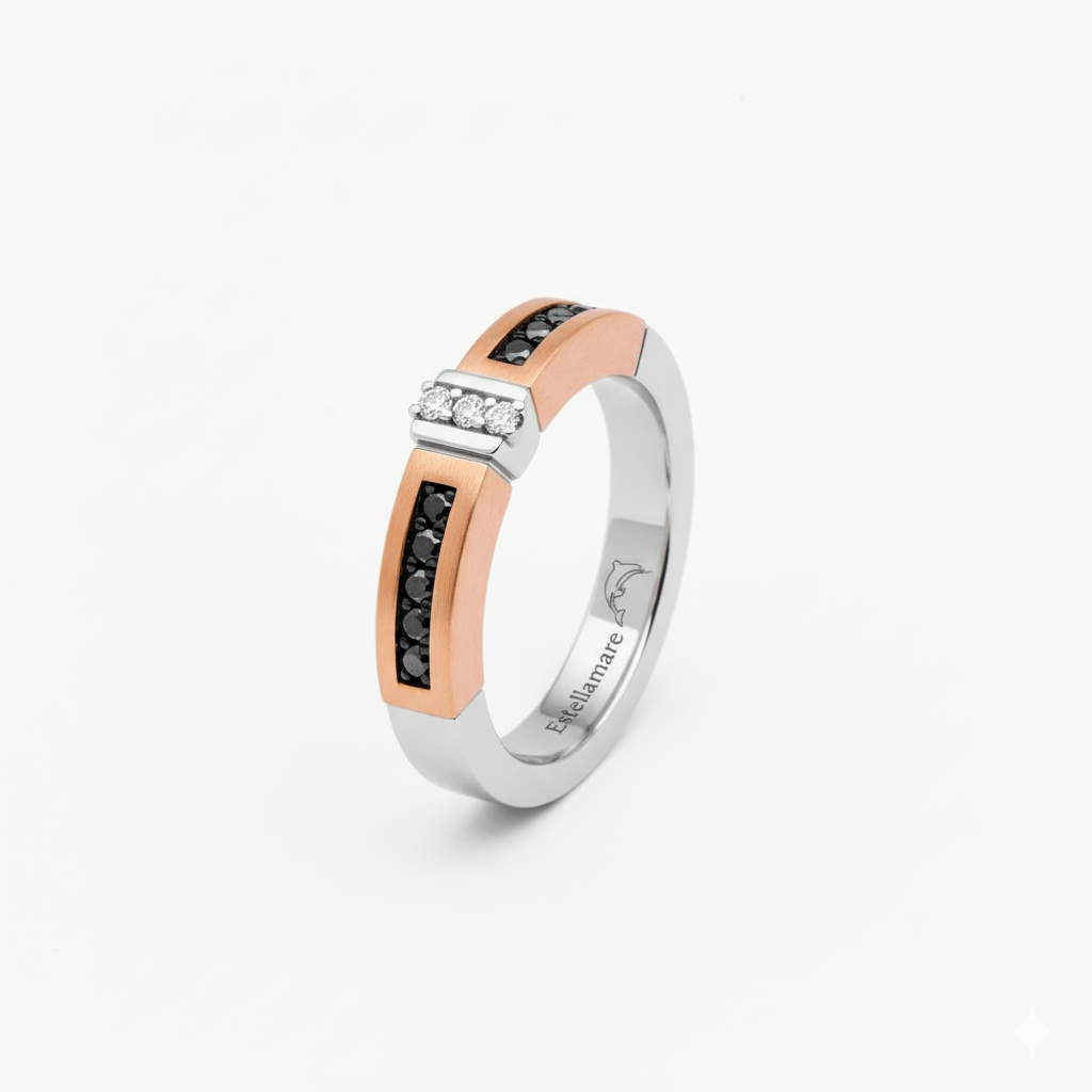 "Estellamare Dual Flame" — Eleganza scolpita, contrasto prezioso