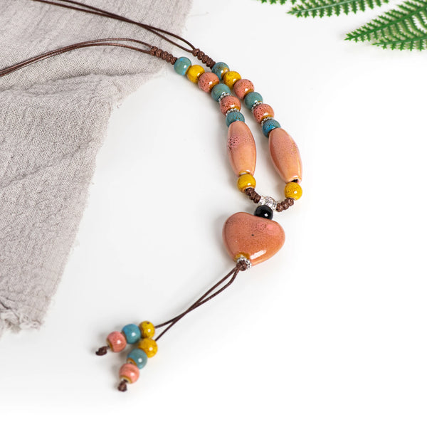 🌸Collana Cuore Boho Fatto a Mano