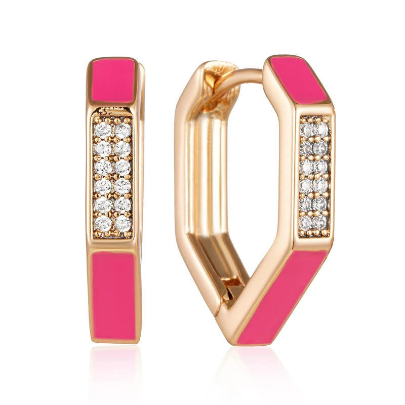 Orecchini Zirconi Rosa Moda