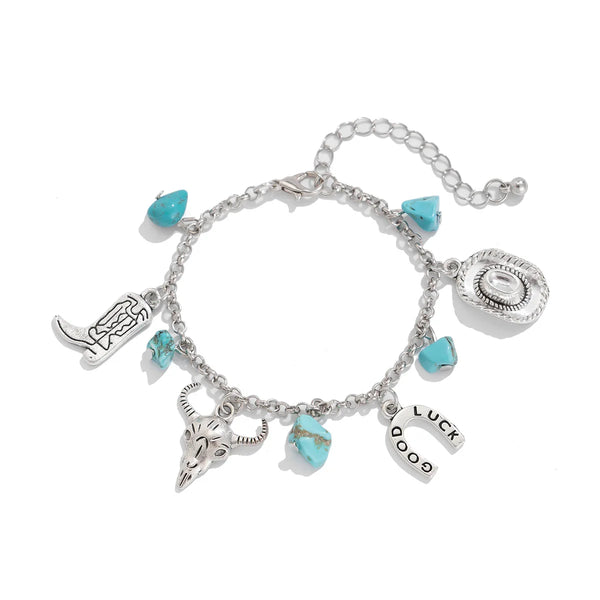 🌺Bracciale Blue Stone Charms