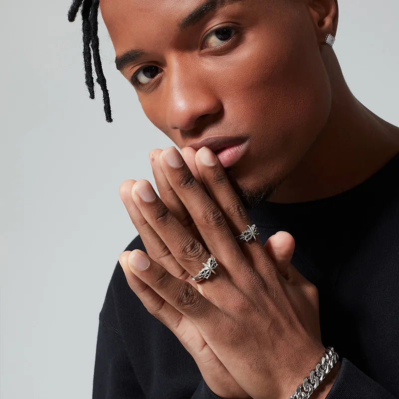 Anello Stella Punk Argento